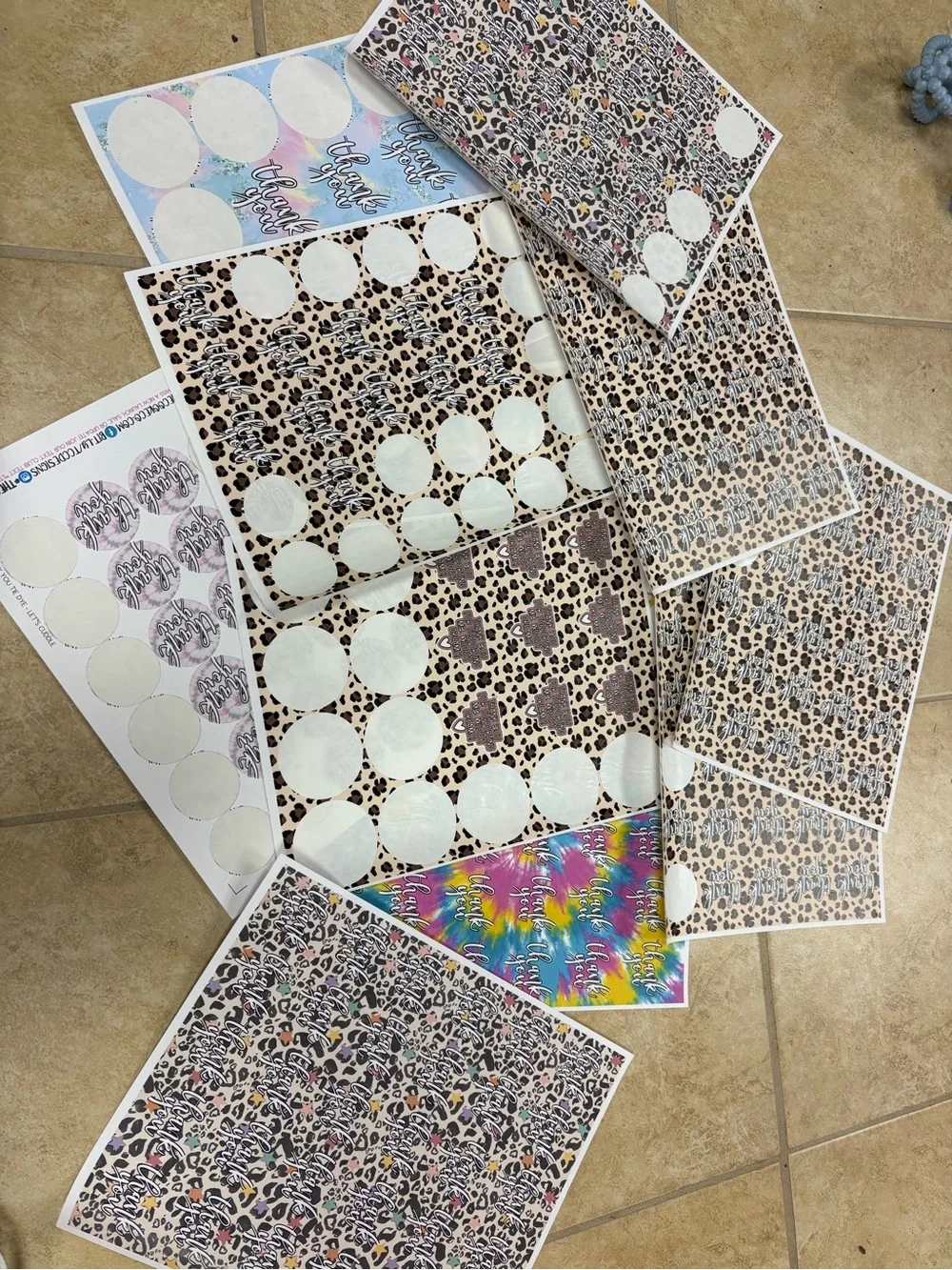 Assorted Small Business Sticker Sheet Lot - USA, Thank You, Holiday Designs